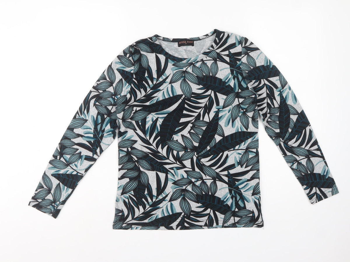 Anna Rose Women’s Multicoloured S Tropical Leaf Print Stretch Jumper