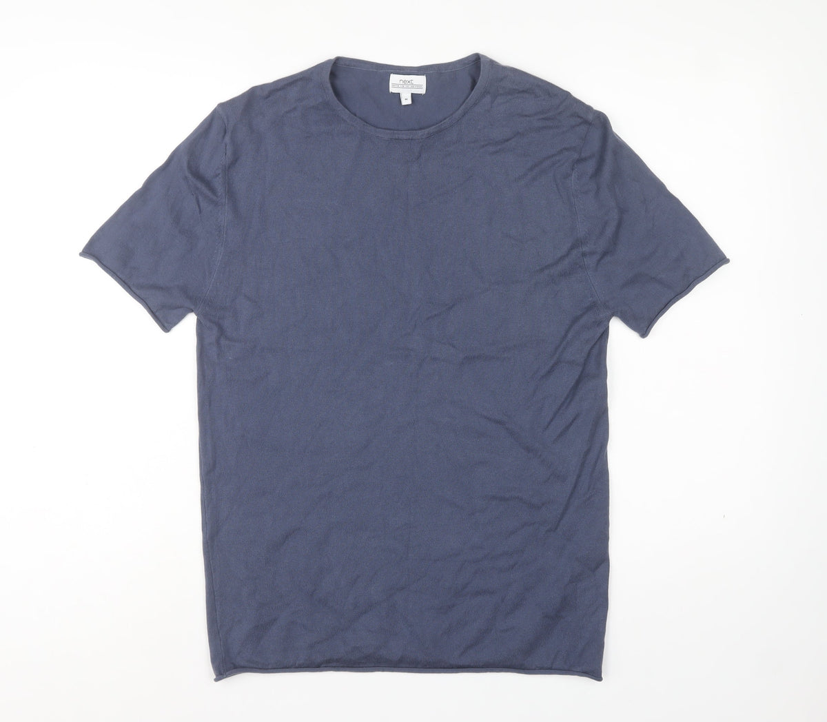 Next Men’s Blue M Short Sleeve Crew Neck Fine Knit Pullover Jumper