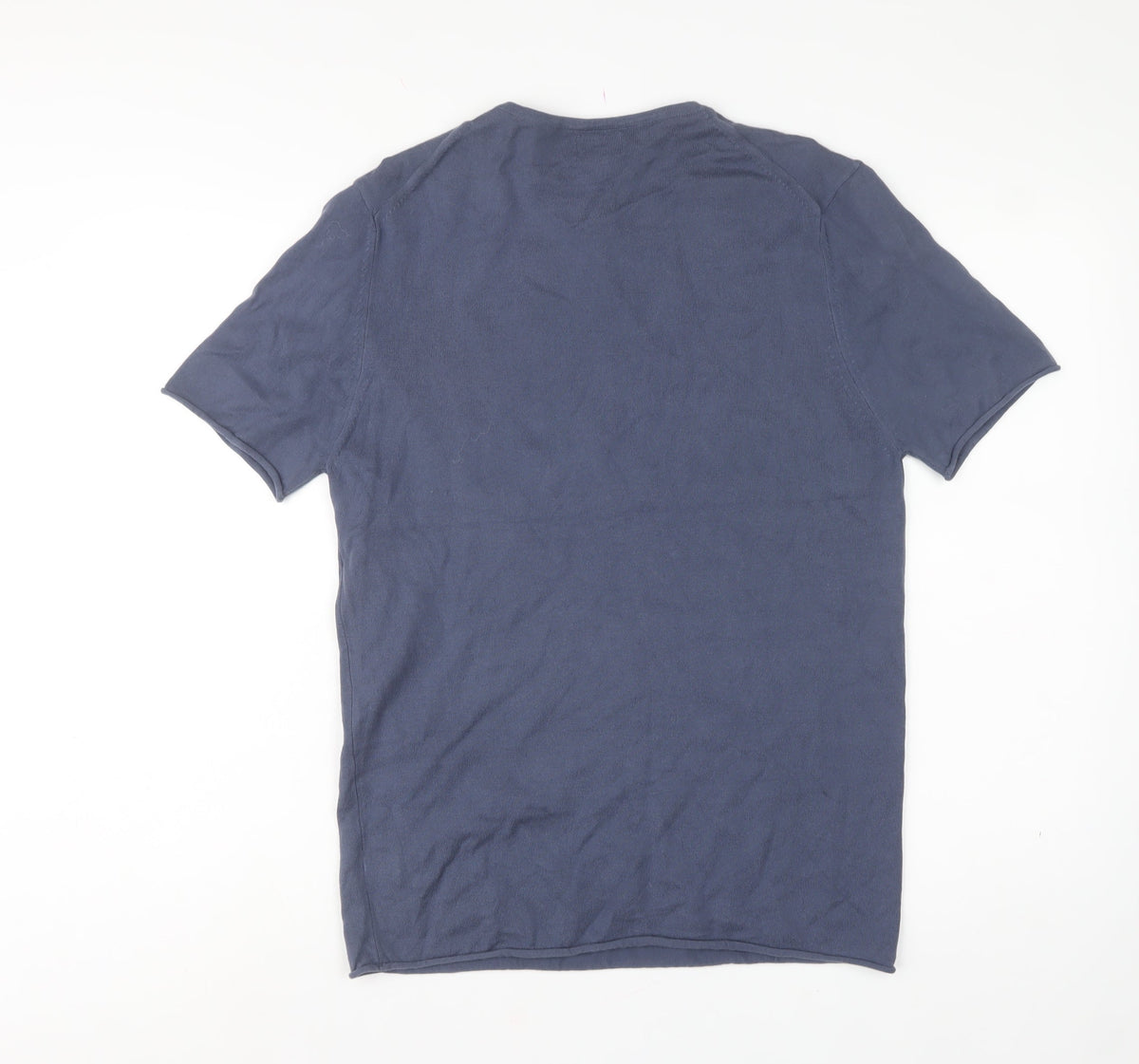 Next Men’s Blue M Short Sleeve Crew Neck Fine Knit Pullover Jumper