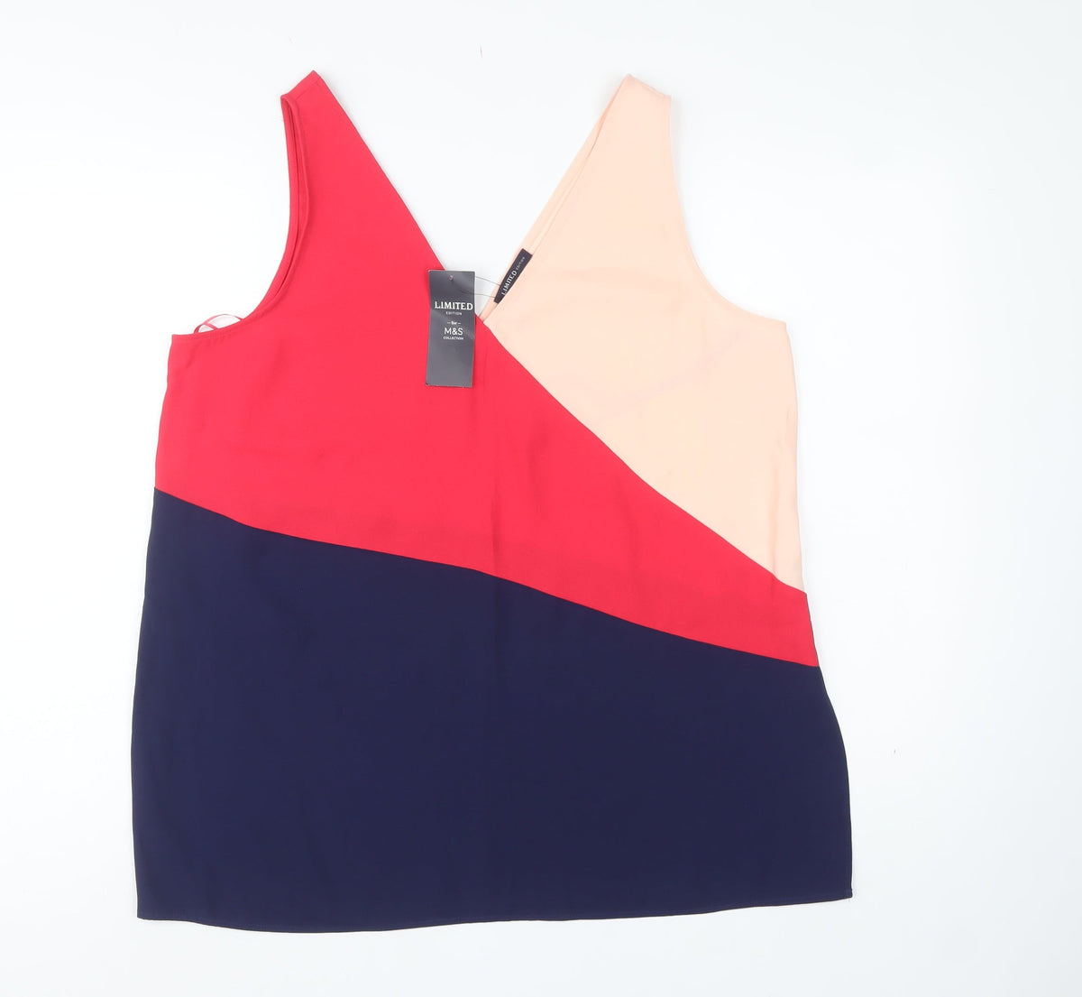 Marks & Spencer Women Multicoloured UK 16 Basic Colourblock Tank Top