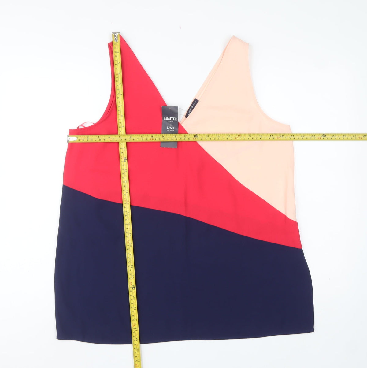 Marks & Spencer Women Multicoloured UK 16 Basic Colourblock Tank Top