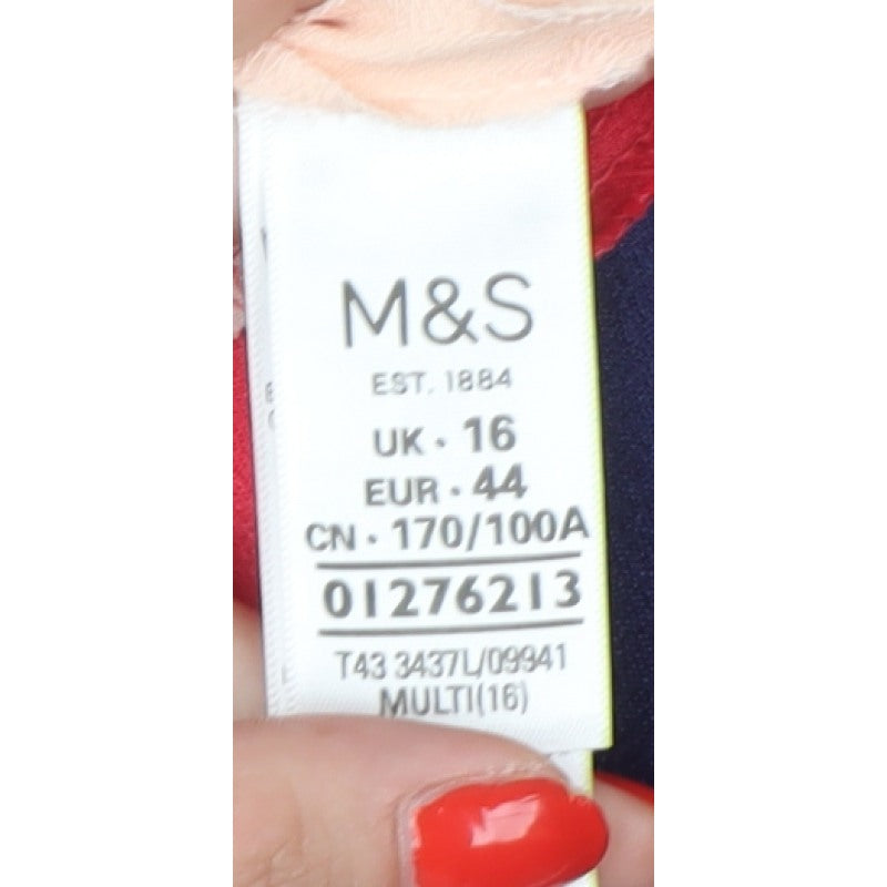 Marks & Spencer Women Multicoloured UK 16 Basic Colourblock Tank Top