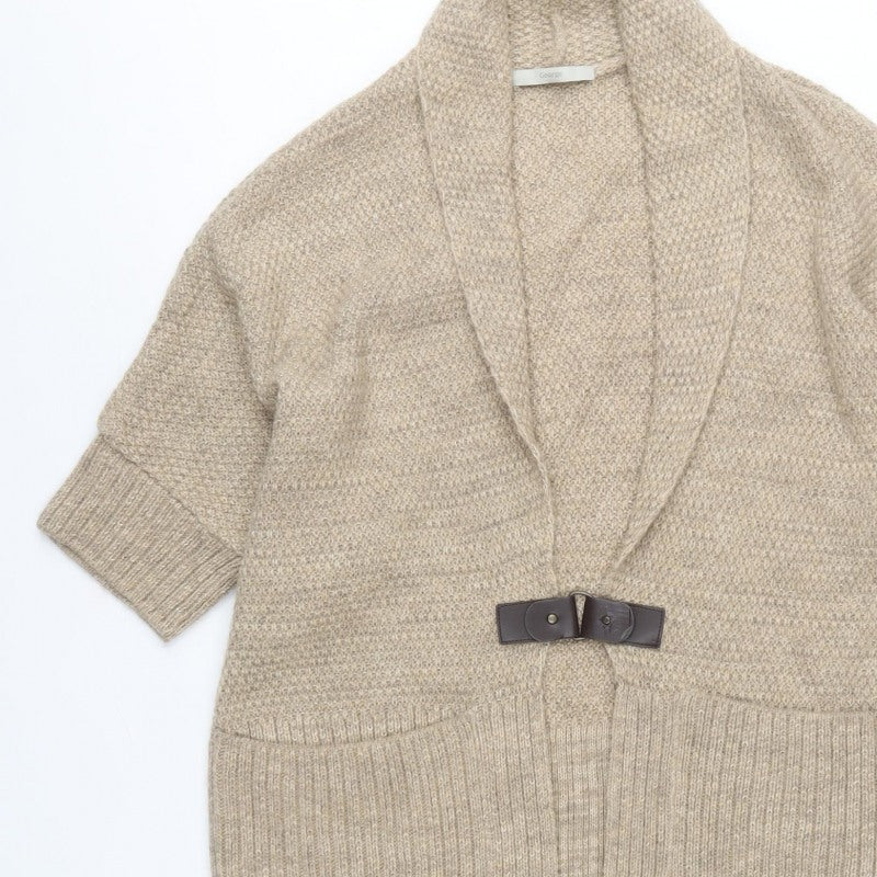 George Women’s Beige M Knit Cowl Neck Open Cardigan