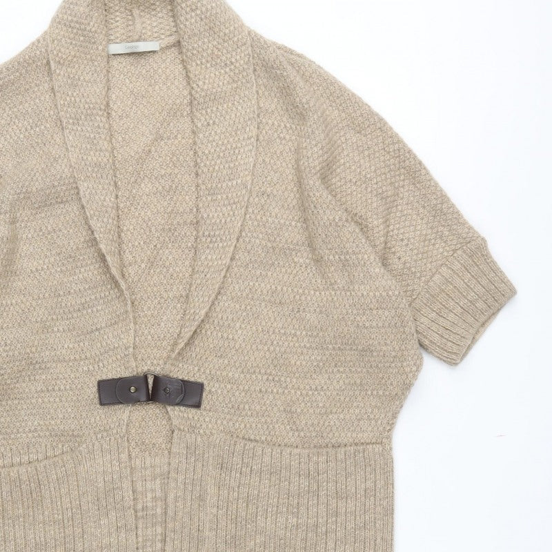 George Women’s Beige M Knit Cowl Neck Open Cardigan