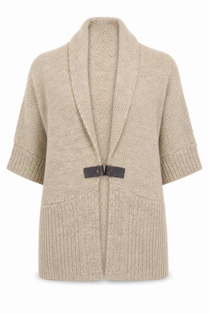 George Women’s Beige M Knit Cowl Neck Open Cardigan