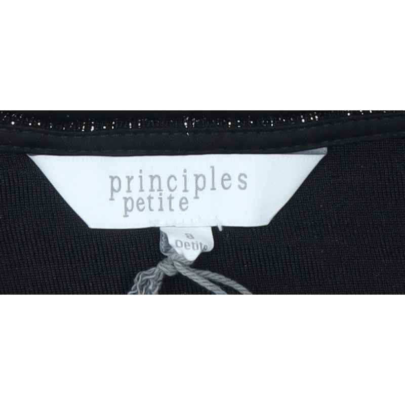 Principles Petite Women Black Silver UK 8 Metallic Wide Leg Jumpsuit