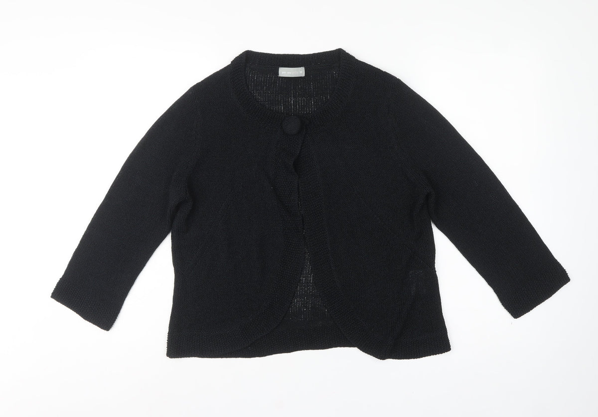 Per Una Women’s Black Size 14 Knit Button Front Cardigan