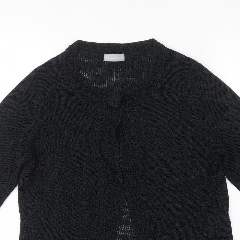 Per Una Women’s Black Size 14 Knit Button Front Cardigan
