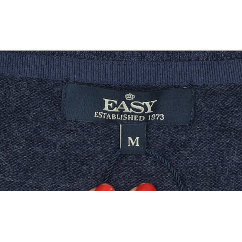 Easy Men’s Blue V-Neck Acrylic Knit Pullover Jumper Size M