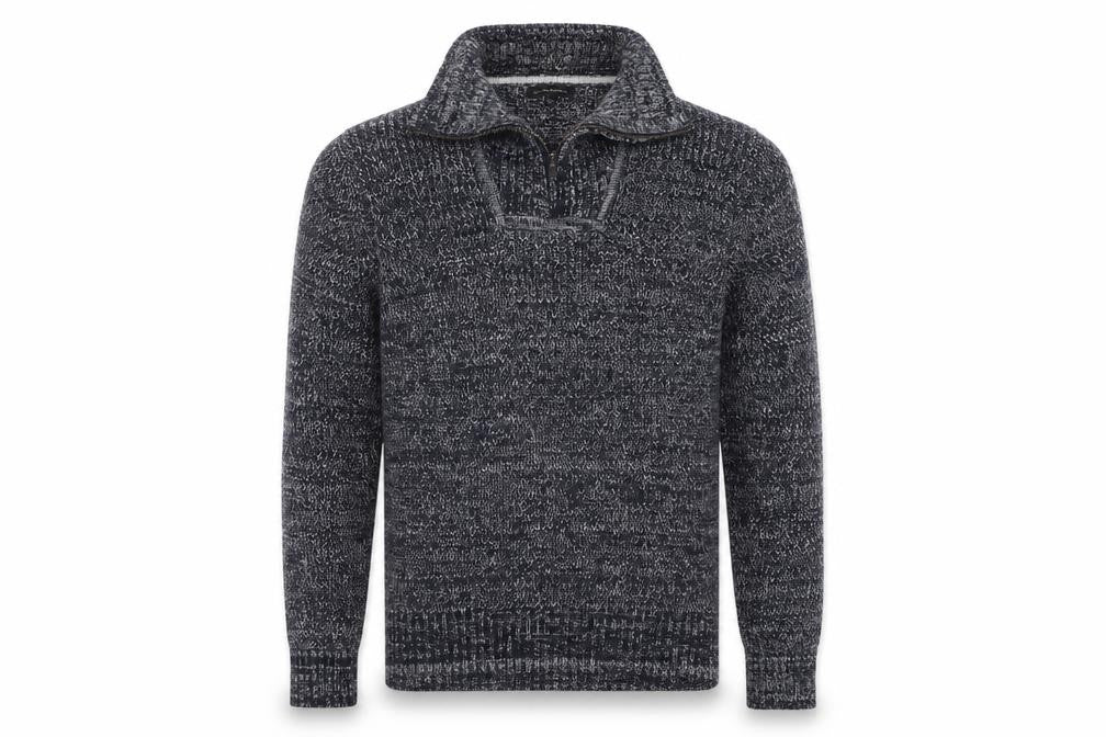 Banana Republic Men’s Blue Marled 1/4 Zip Chunky Knit Jumper L