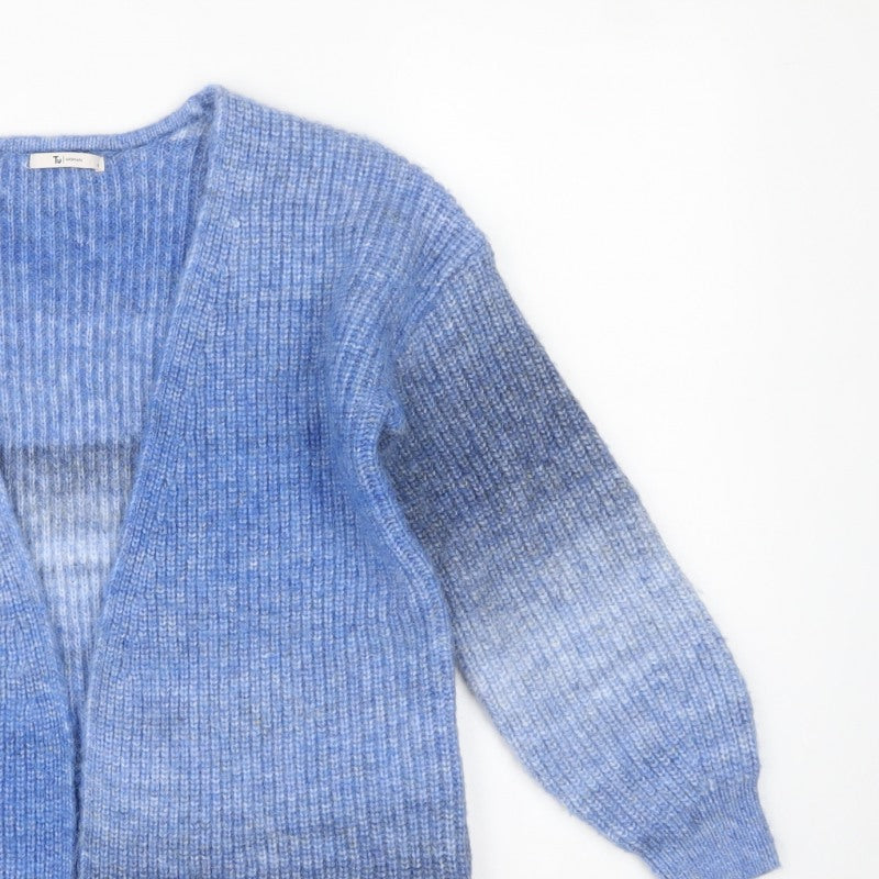 Tu Women’s Blue Size 8 Chunky Knit Open Cardigan Balloon Sleeves