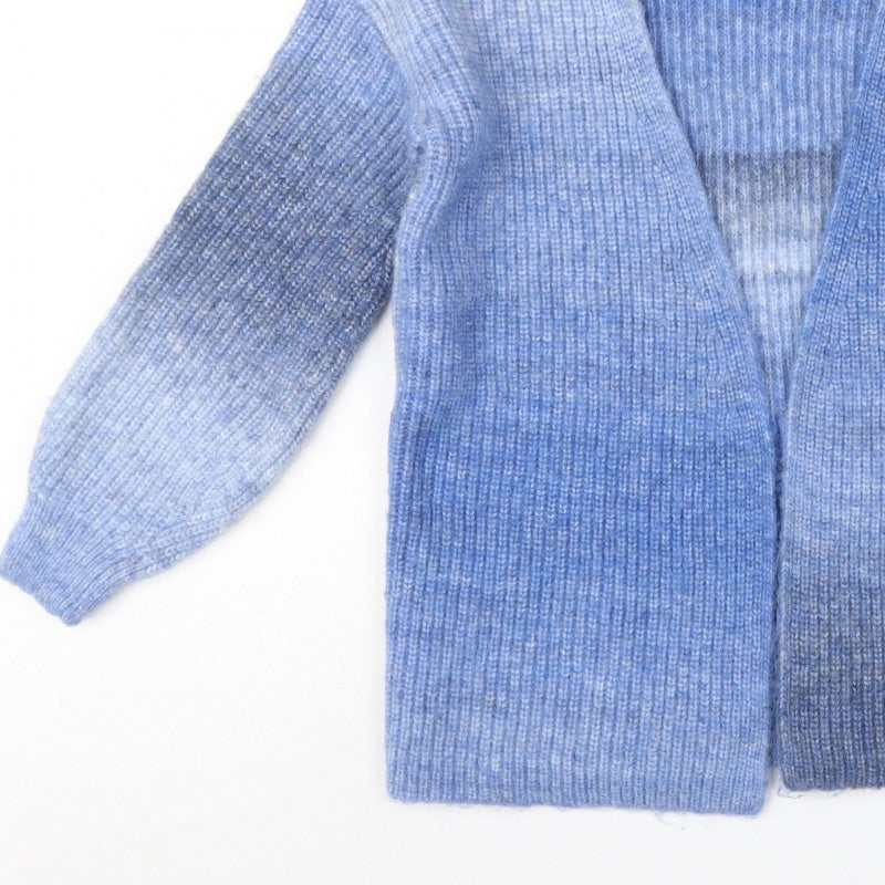 Tu Women’s Blue Size 8 Chunky Knit Open Cardigan Balloon Sleeves