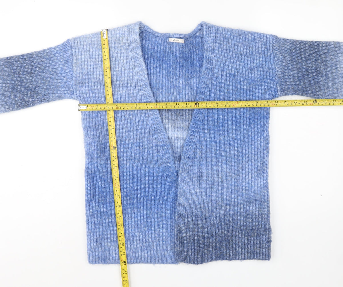 Tu Women’s Blue Size 8 Chunky Knit Open Cardigan Balloon Sleeves
