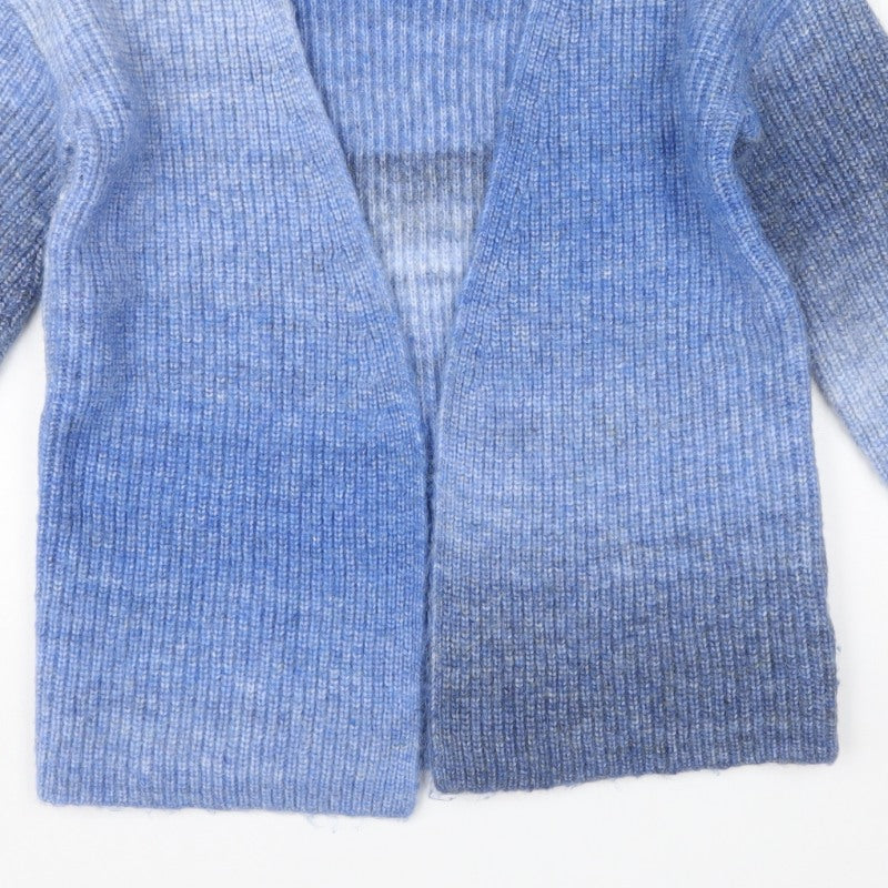 Tu Women’s Blue Size 8 Chunky Knit Open Cardigan Balloon Sleeves