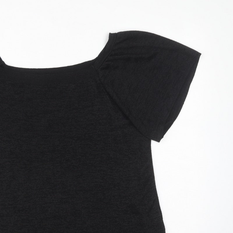Tu Women’s Black Size 18 Short Sleeve Knit Pullover Jumper