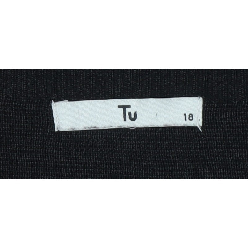 Tu Women’s Black Size 18 Short Sleeve Knit Pullover Jumper