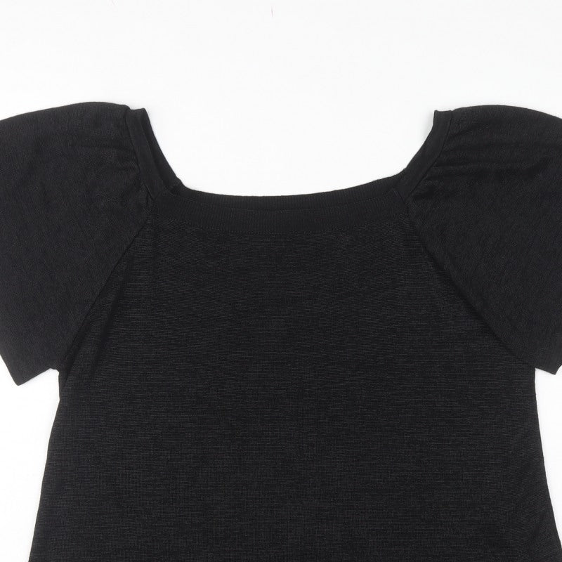 Tu Women’s Black Size 18 Short Sleeve Knit Pullover Jumper