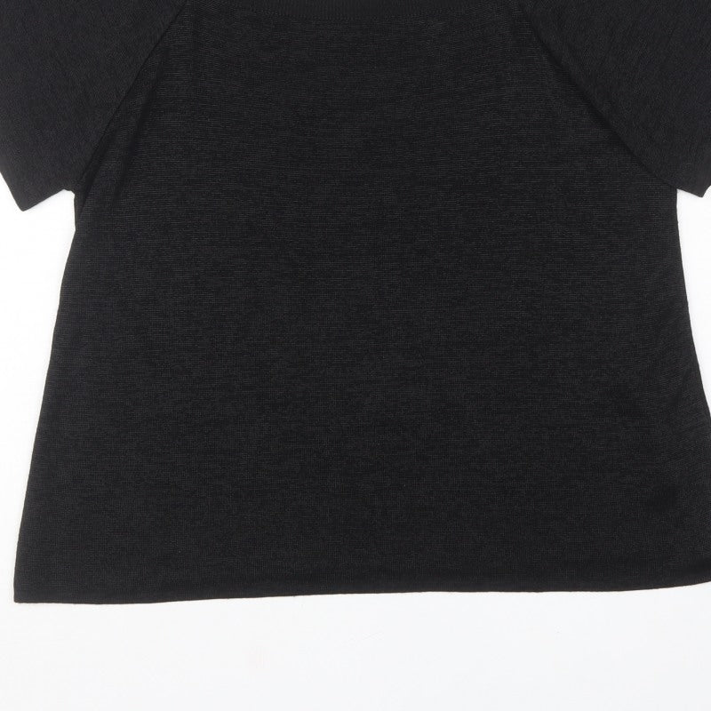 Tu Women’s Black Size 18 Short Sleeve Knit Pullover Jumper