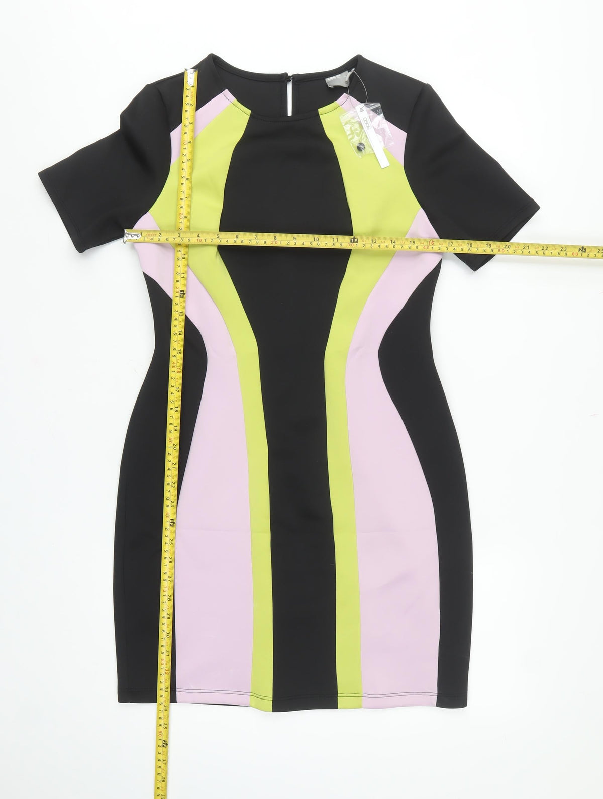 ASOS Women Multicoloured UK 12 Bodycon Colourblock Knee Dress
