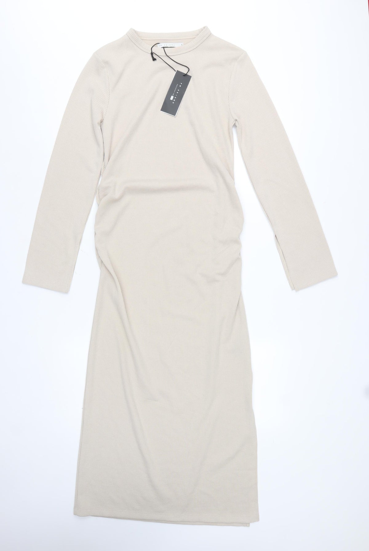 FW Bridge Women’s Beige Size 12 Rib Knit Long Bodycon Dress