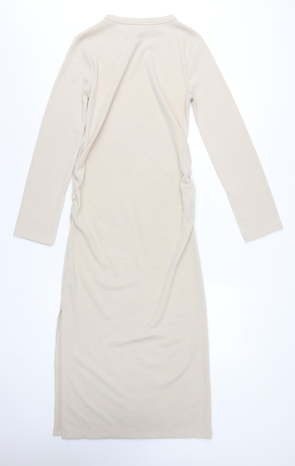 FW Bridge Women’s Beige Size 12 Rib Knit Long Bodycon Dress