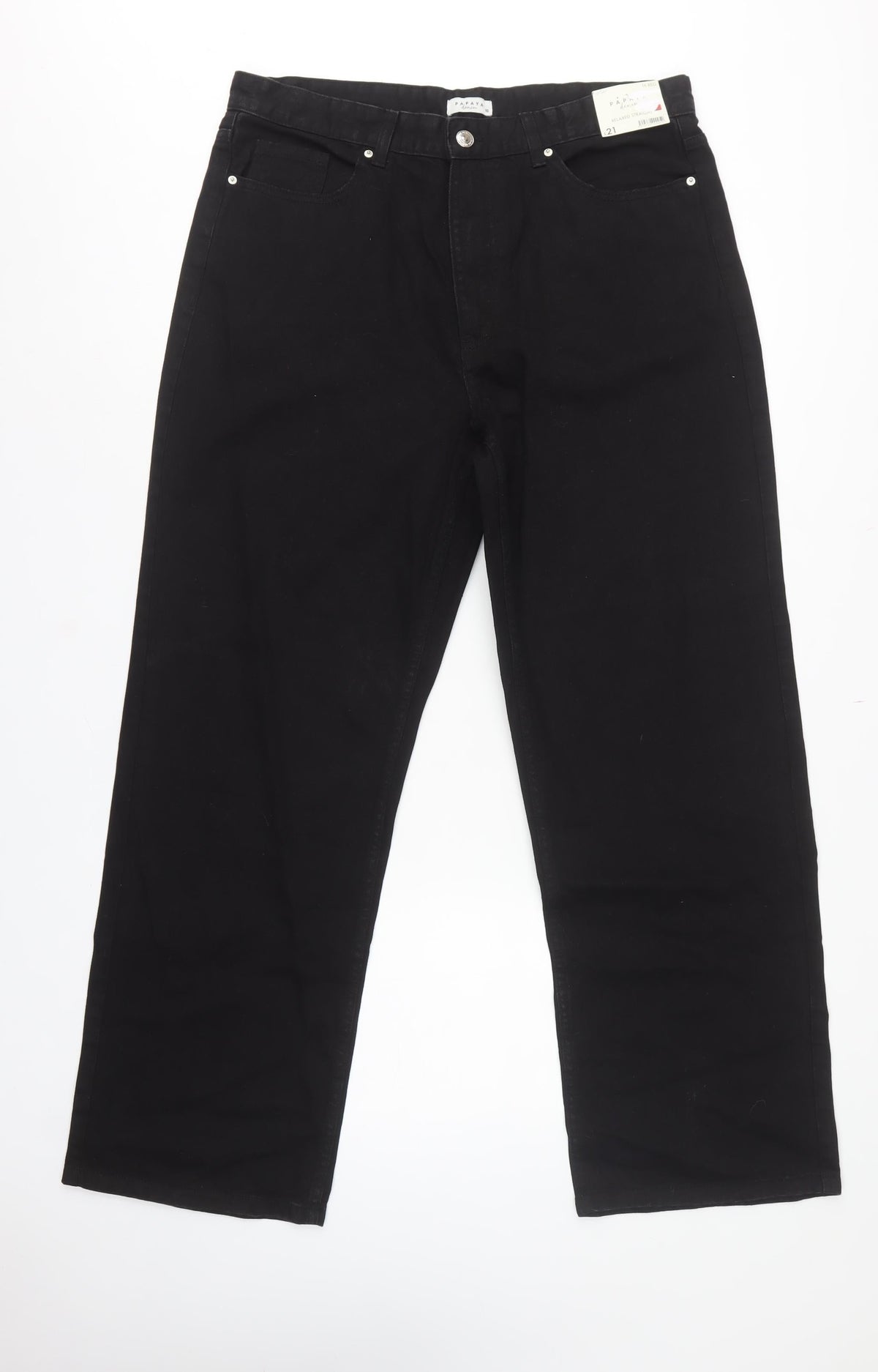 Papaya Women’s Black Size 16 Relaxed Straight High Rise Jeans