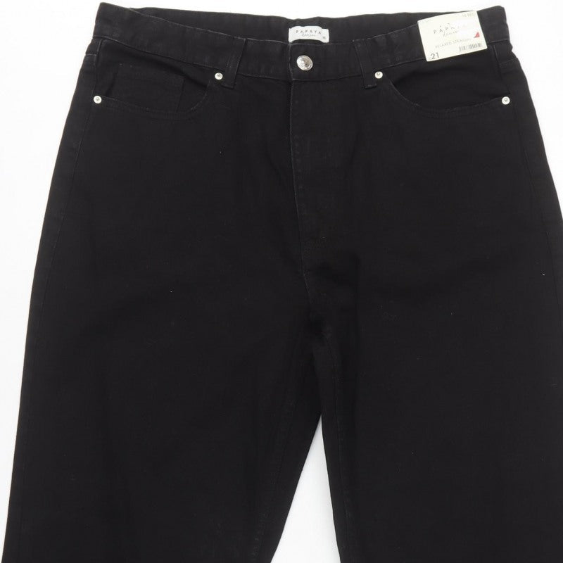 Papaya Women’s Black Size 16 Relaxed Straight High Rise Jeans