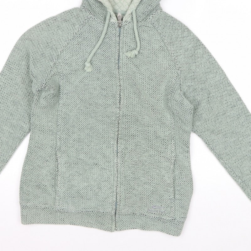 Weird Fish Women Green UK 10 Hooded Knit Full Zip Casual Jacket