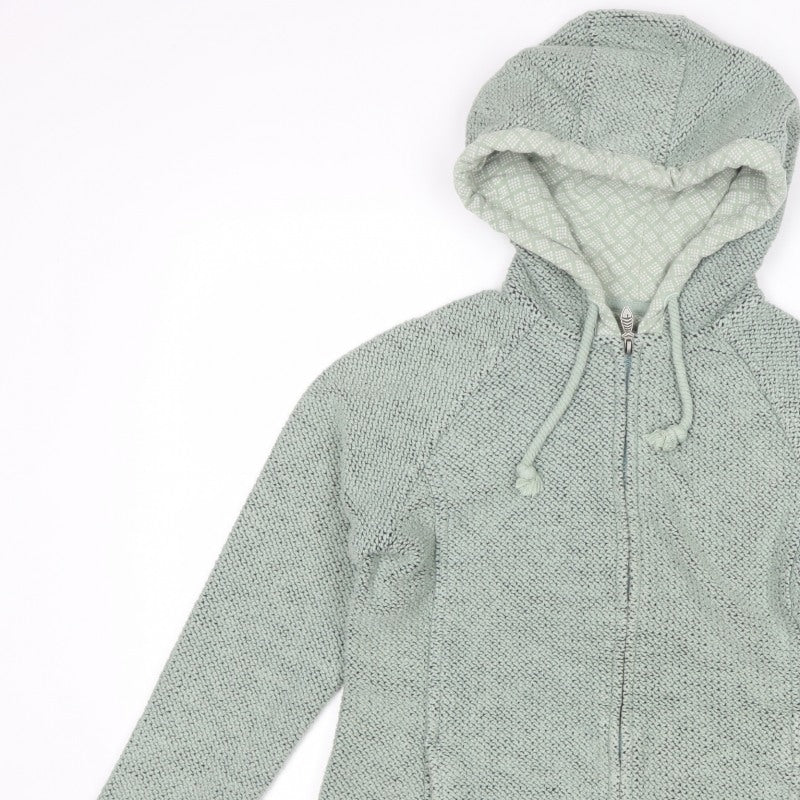 Weird Fish Women Green UK 10 Hooded Knit Full Zip Casual Jacket