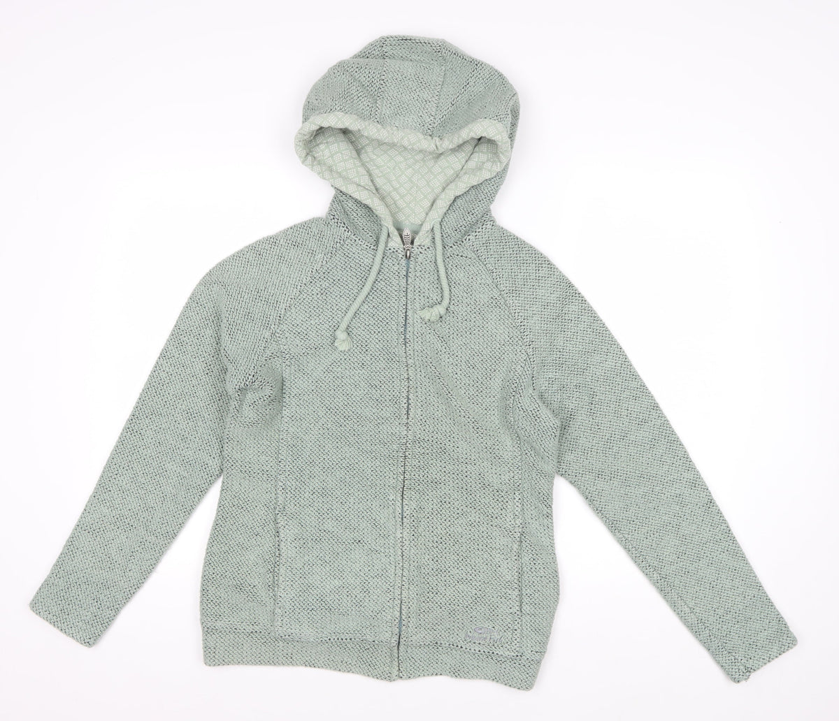 Weird Fish Women Green UK 10 Hooded Knit Full Zip Casual Jacket