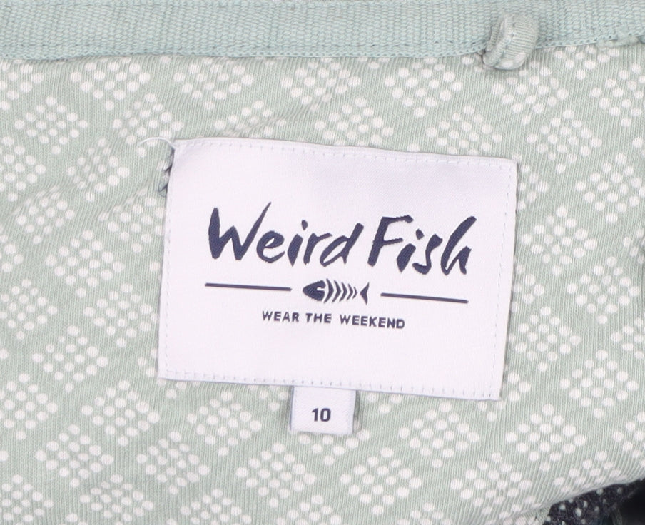 Weird Fish Women Green UK 10 Hooded Knit Full Zip Casual Jacket