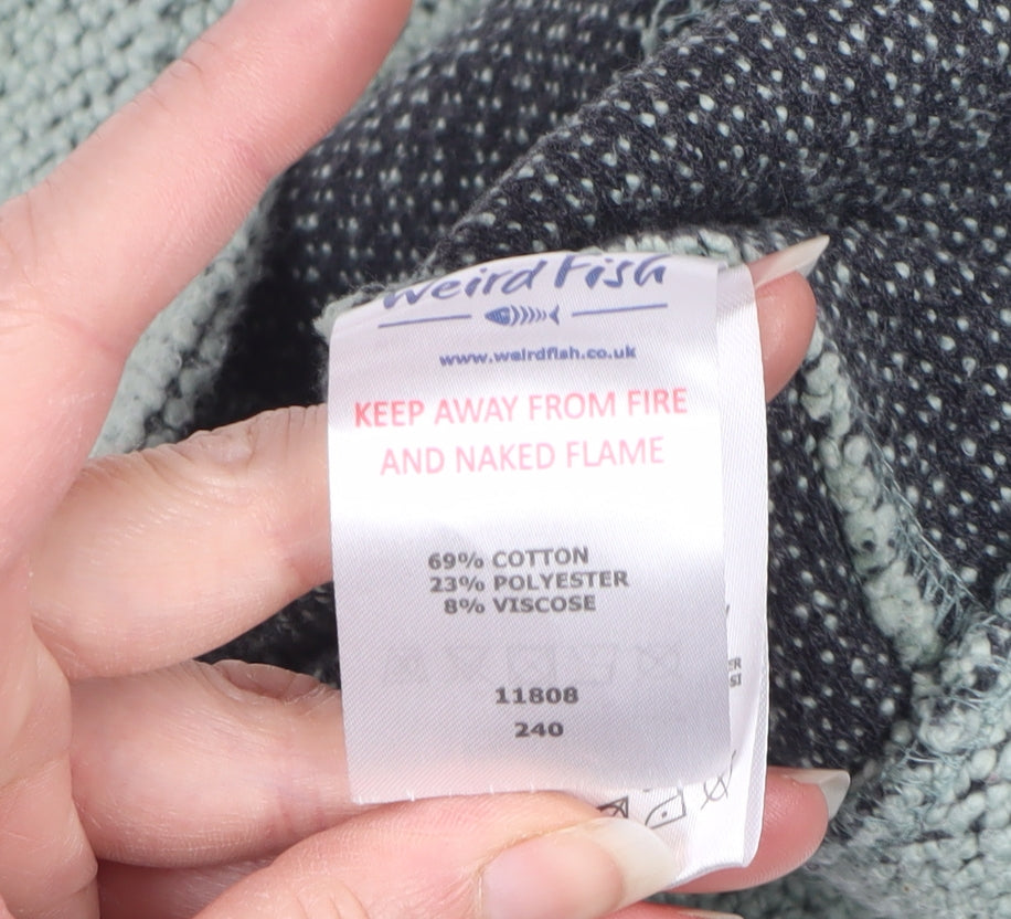 Weird Fish Women Green UK 10 Hooded Knit Full Zip Casual Jacket