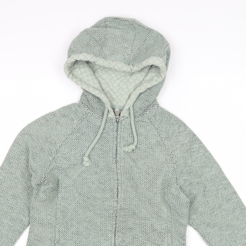 Weird Fish Women Green UK 10 Hooded Knit Full Zip Casual Jacket