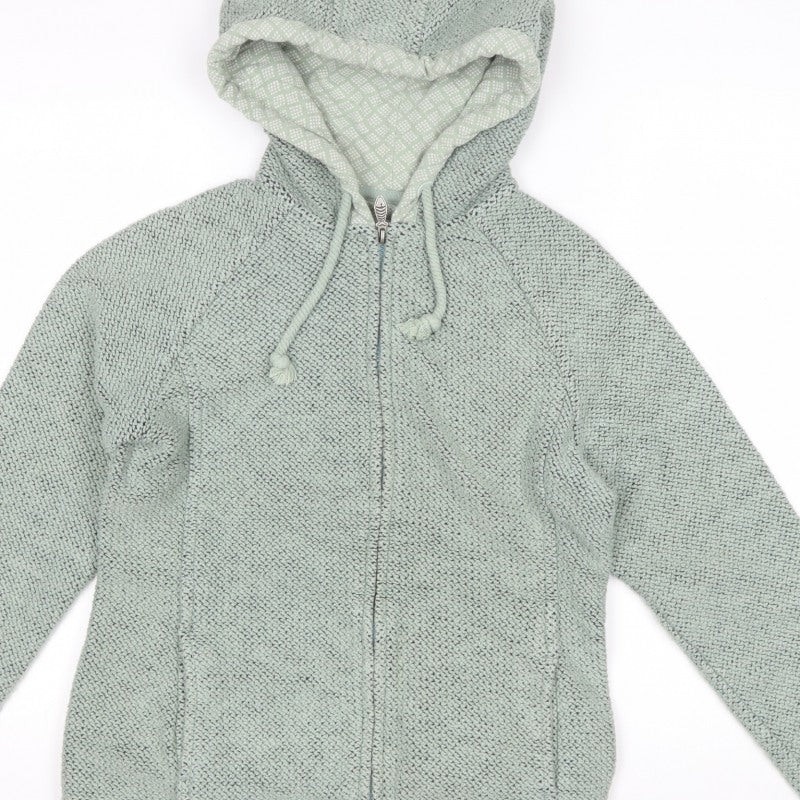 Weird Fish Women Green UK 10 Hooded Knit Full Zip Casual Jacket