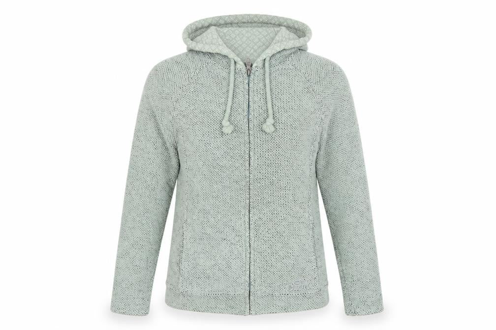 Weird Fish Women Green UK 10 Hooded Knit Full Zip Casual Jacket