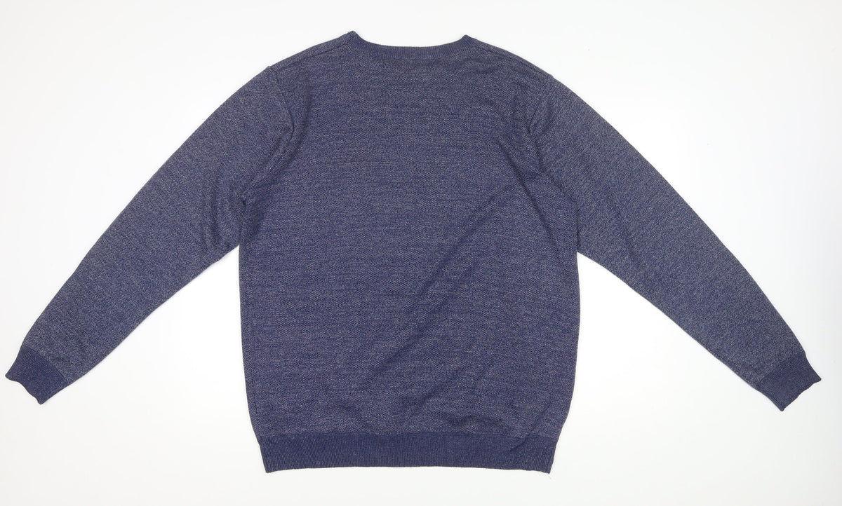 Kensington Eastside Men's Blue XL Crew Neck Knit Pullover Jumper