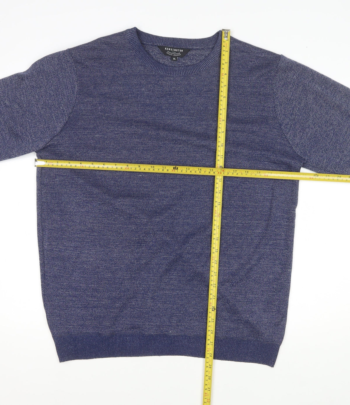 Kensington Eastside Men's Blue XL Crew Neck Knit Pullover Jumper