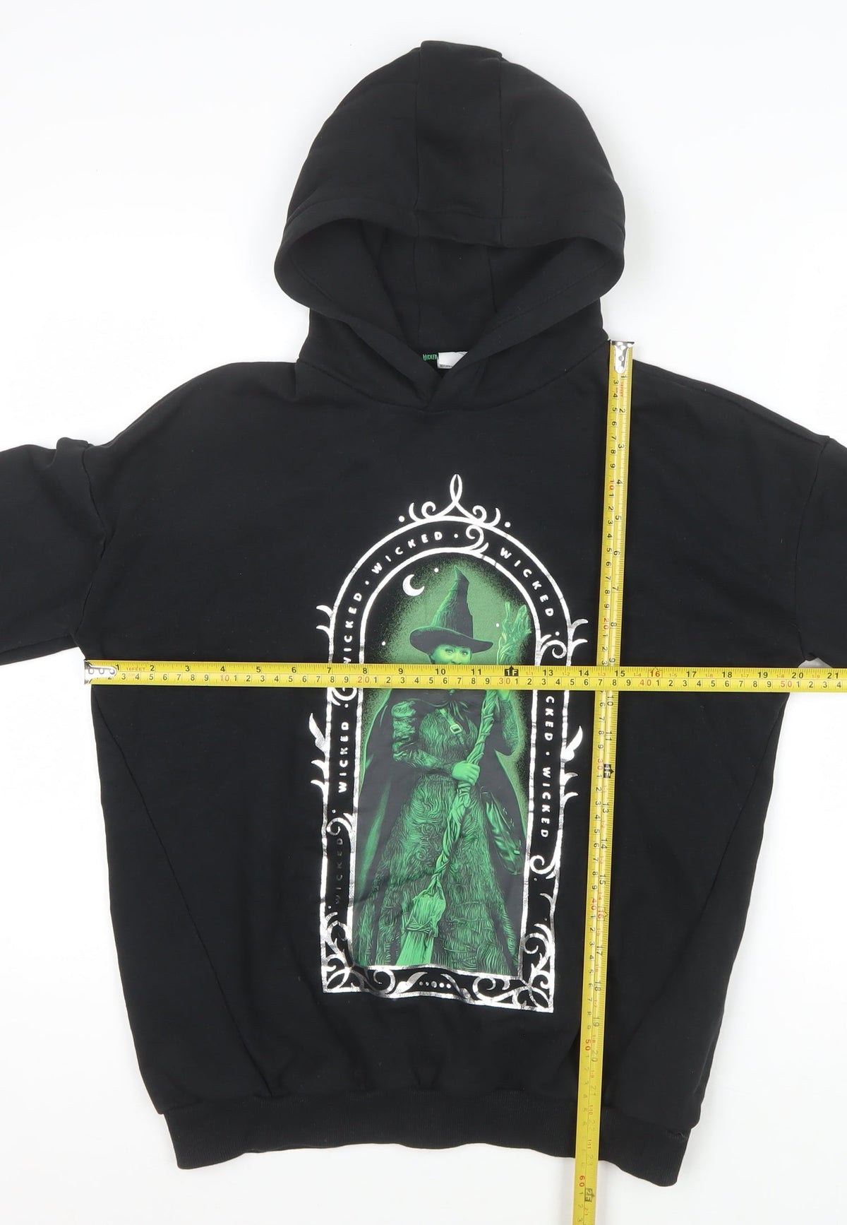 Wicked Girls Black 11-12 Years Pullover Hoodie Elphaba Graphic Print