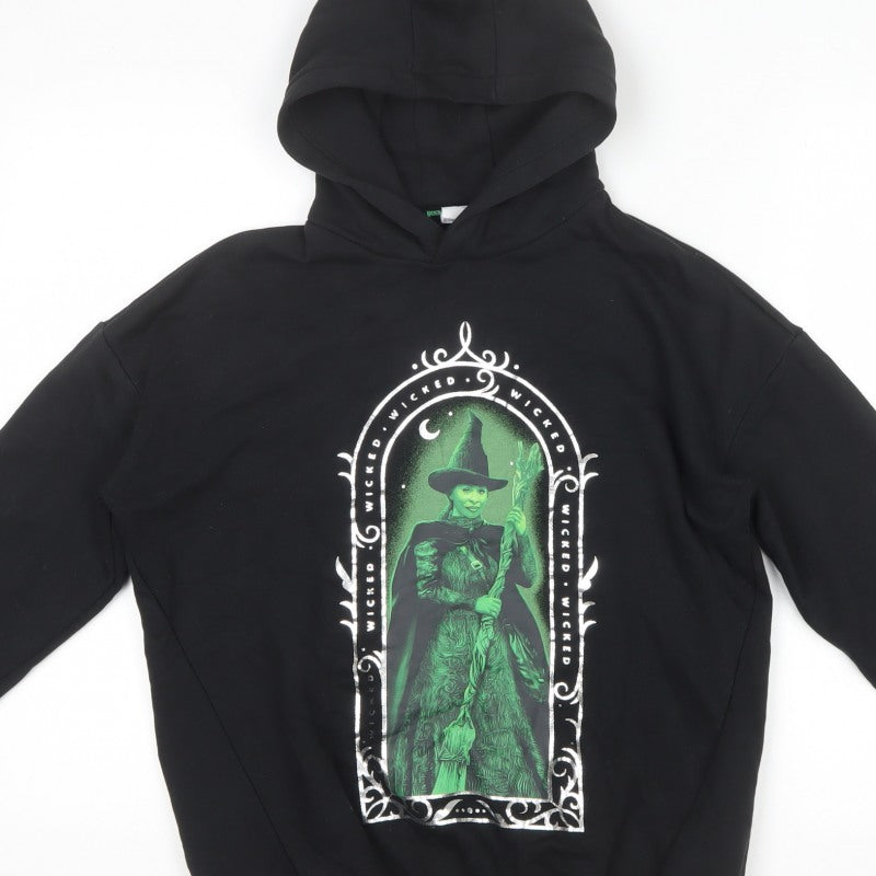 Wicked Girls Black 11-12 Years Pullover Hoodie Elphaba Graphic Print
