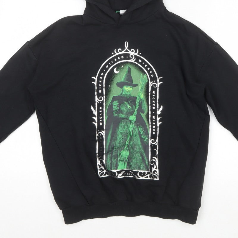 Wicked Girls Black 11-12 Years Pullover Hoodie Elphaba Graphic Print