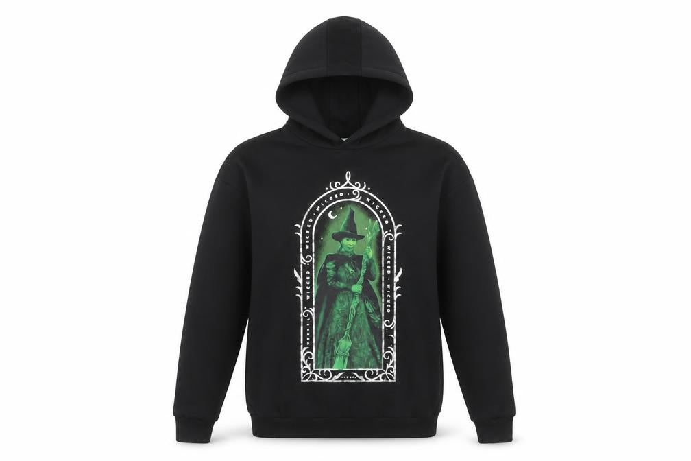 Wicked Girls Black 11-12 Years Pullover Hoodie Elphaba Graphic Print