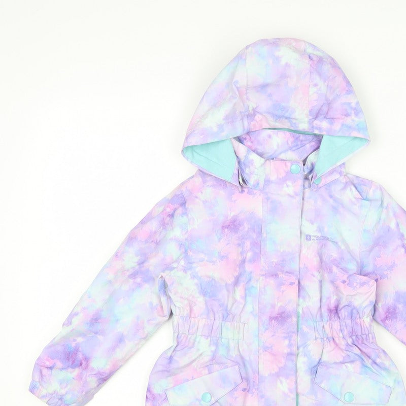 Mountain Warehouse Girls Multicoloured 5-6 Years Waterproof Hooded Rain Jacket