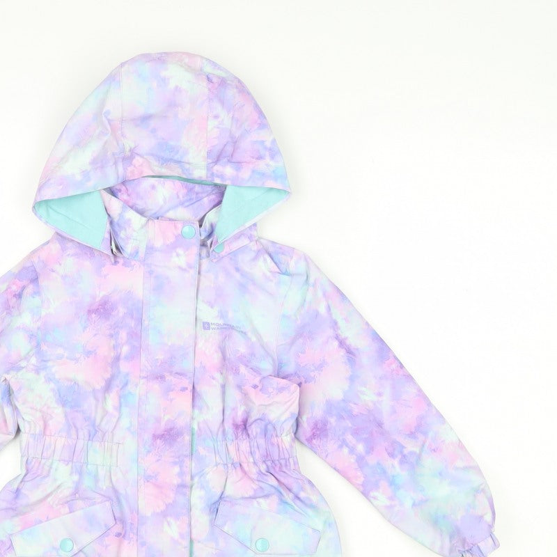 Mountain Warehouse Girls Multicoloured 5-6 Years Waterproof Hooded Rain Jacket