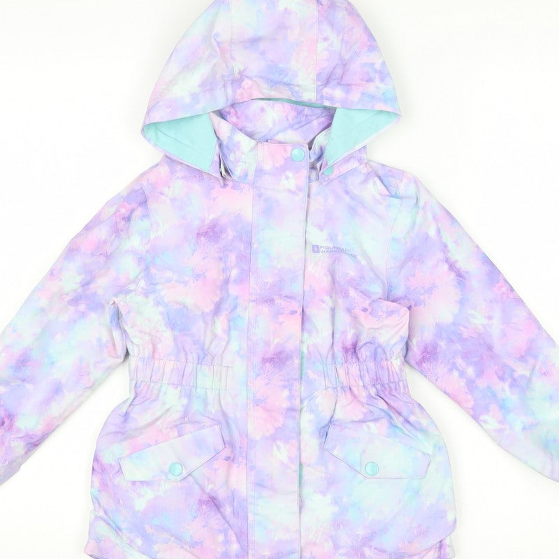 Mountain Warehouse Girls Multicoloured 5-6 Years Waterproof Hooded Rain Jacket