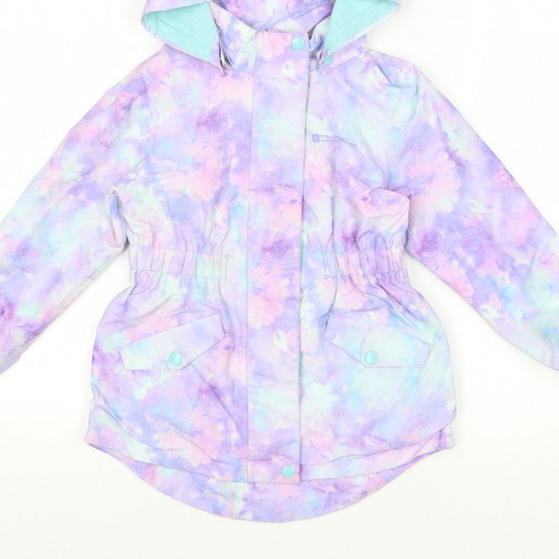Mountain Warehouse Girls Multicoloured 5-6 Years Waterproof Hooded Rain Jacket