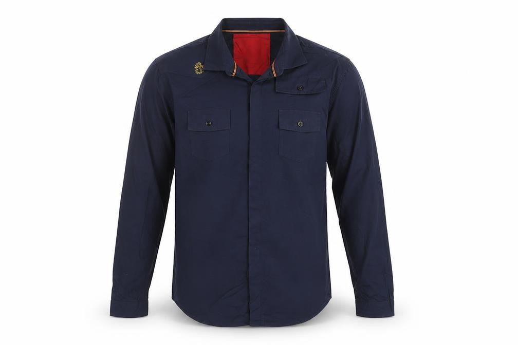 LUKE Men’s Blue L Long Sleeve Button-Up Utility Cotton Shirt