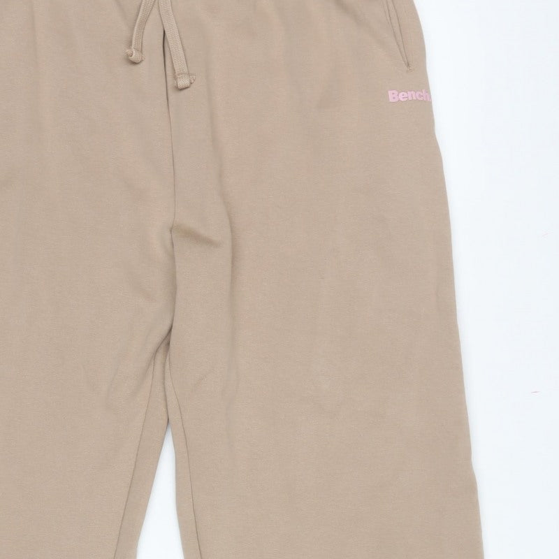 Bench Women’s Beige Logo Sweatpants Joggers UK 18 XXL Cotton Blend