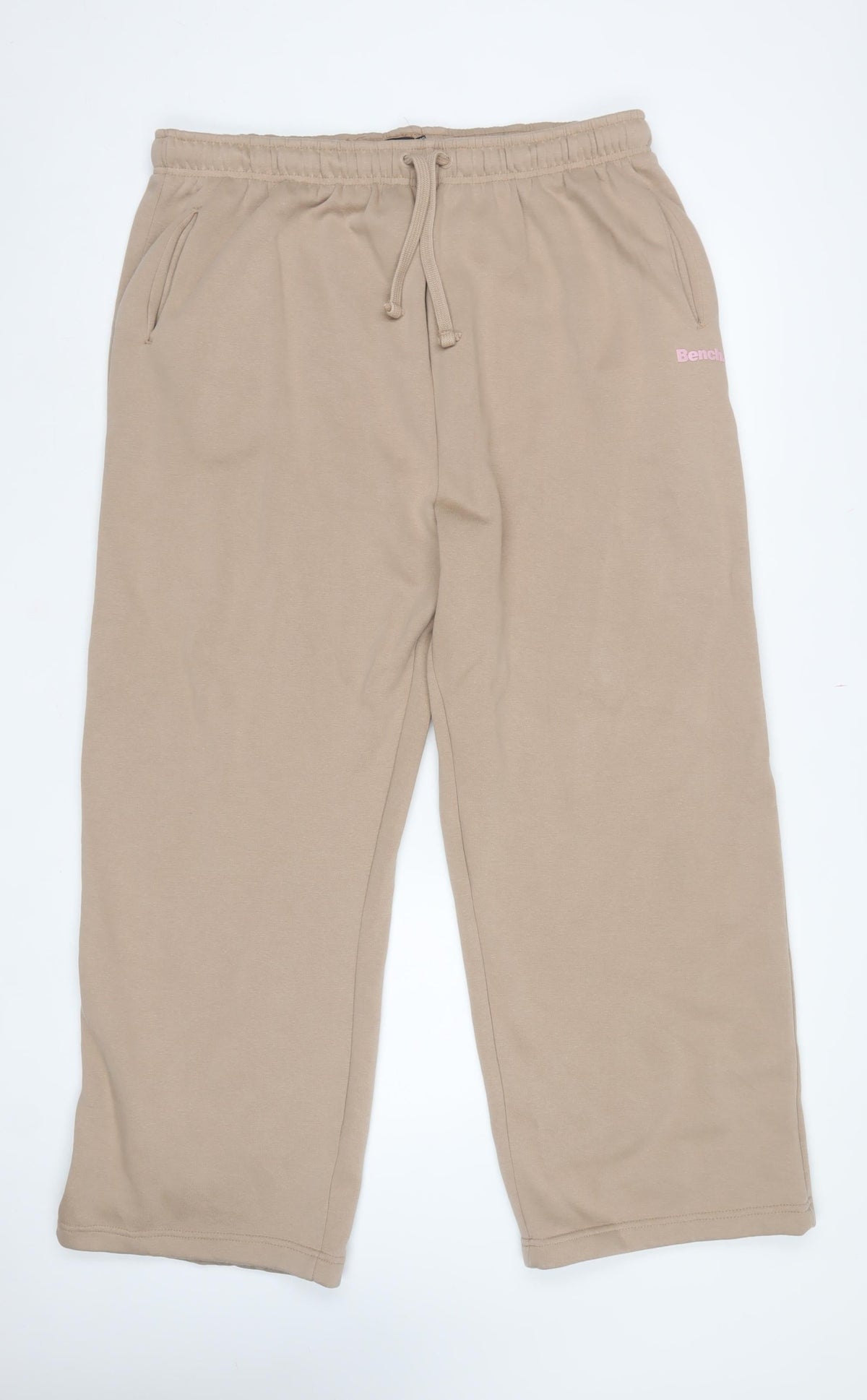 Bench Women’s Beige Logo Sweatpants Joggers UK 18 XXL Cotton Blend