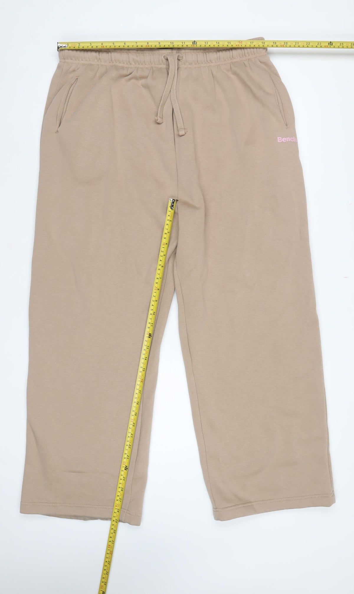 Bench Women’s Beige Logo Sweatpants Joggers UK 18 XXL Cotton Blend