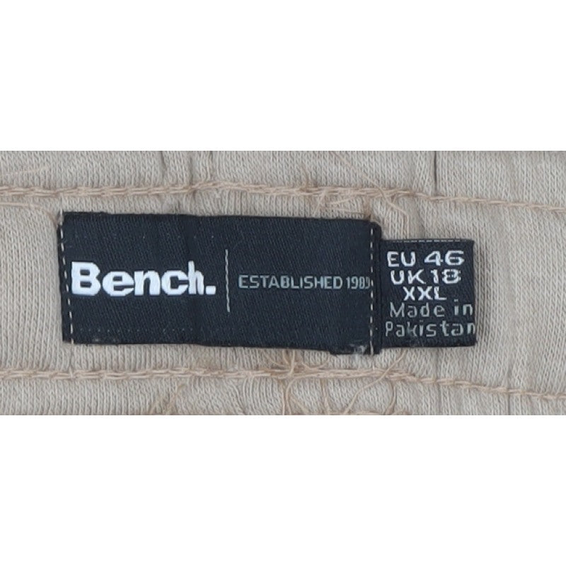 Bench Women’s Beige Logo Sweatpants Joggers UK 18 XXL Cotton Blend